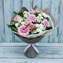Букет цветов из:  Герберы, Альстромерии и Хризантемы в Бирючах