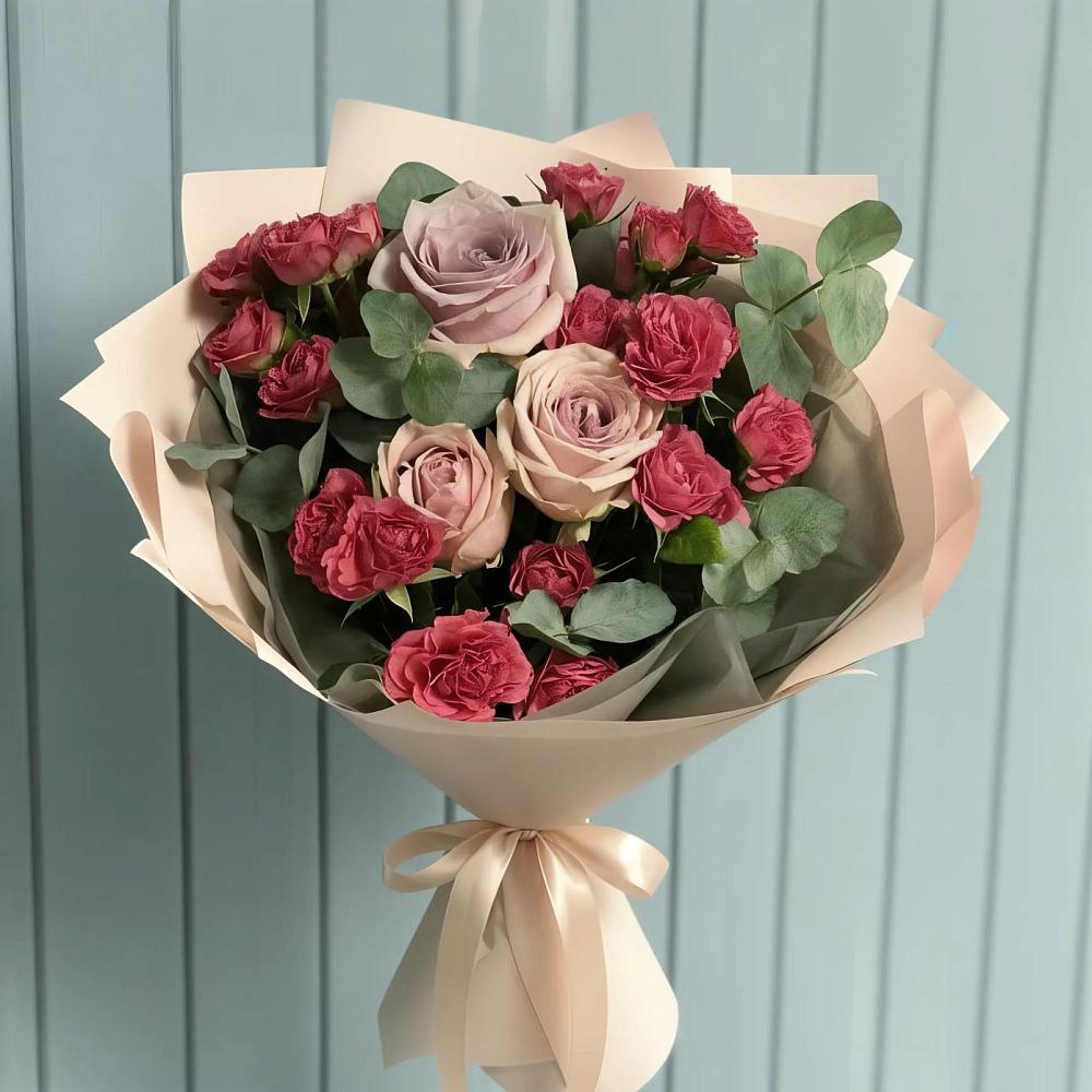 Букет цветов из: Гвоздики и Розы в Бирючах