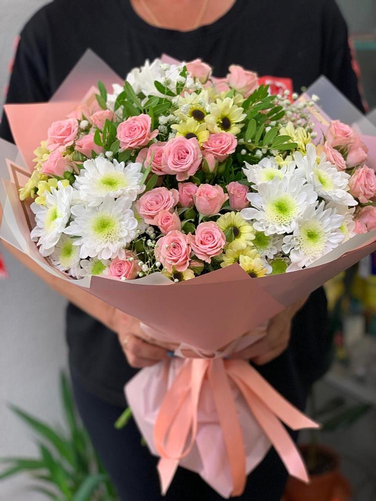 Букет цветов из: Розы и Хризантемы в Бирючах