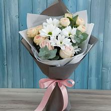 Букет цветов из:  Хризантемы и Розы в Бирючах