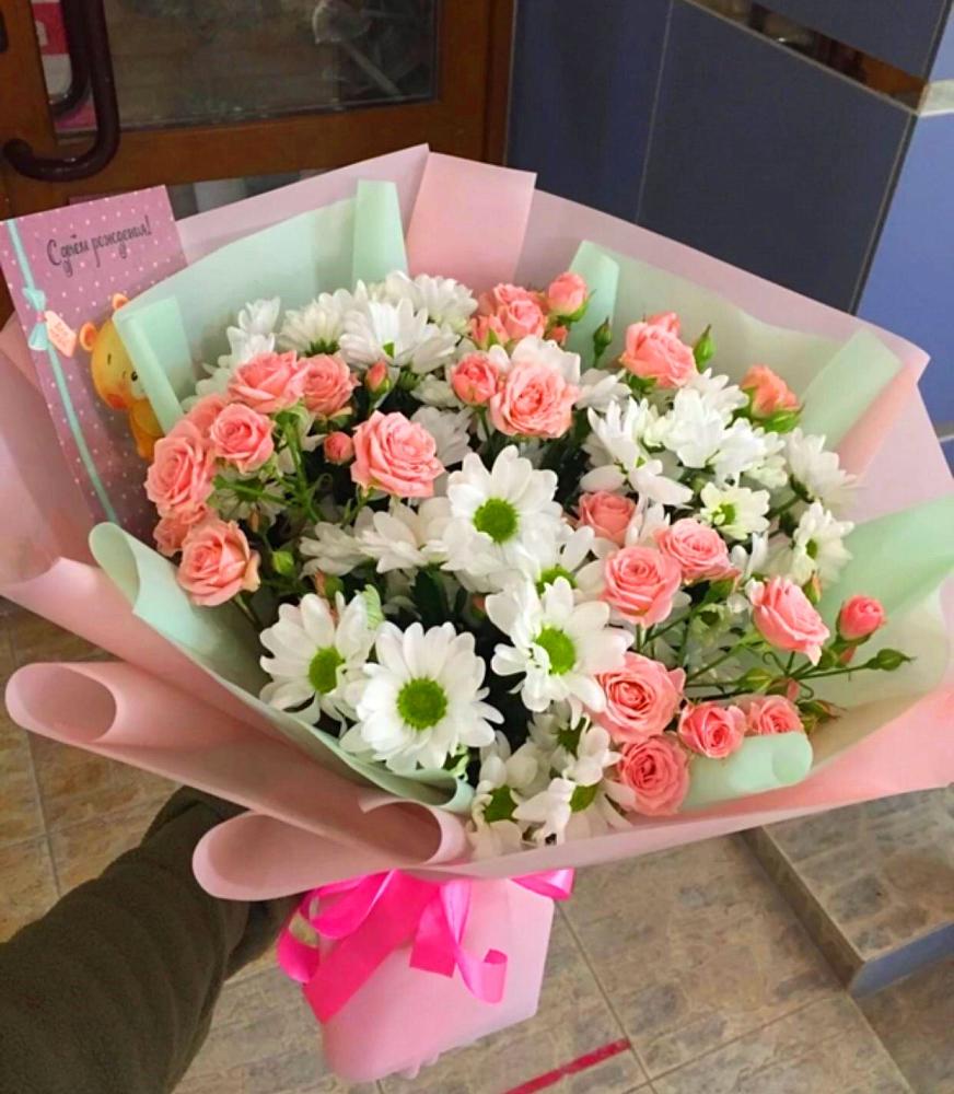 Букет цветов из: Розы и Хризантемы в Бирючах