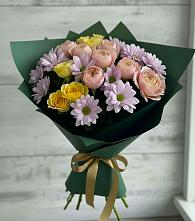 Букет цветов из:  Хризантемы и Розы в Бирючах