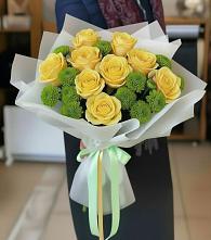 Букет цветов из:  Хризантемы и Розы в Бирючах