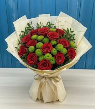 Букет цветов из:  Розы и Хризантемы в Бирючах