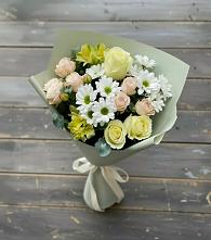 Букет цветов из:  Альстромерии, Розы и Хризантемы в Бирючах