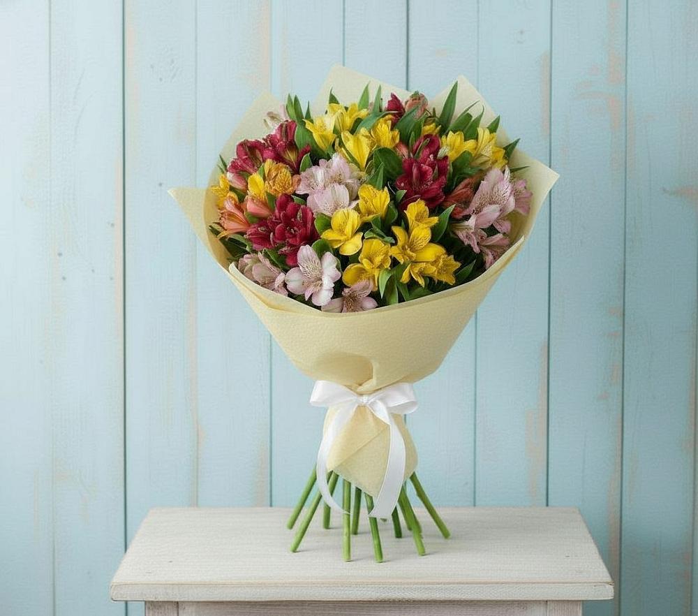 Букет цветов из: Альстромерии в Бирючах