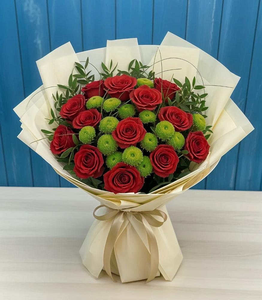 Букет цветов из: Розы и Хризантемы в Бирючах