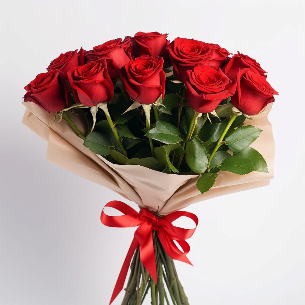 Букет 11 Красных роз Эдлесс Лав в Бирючах